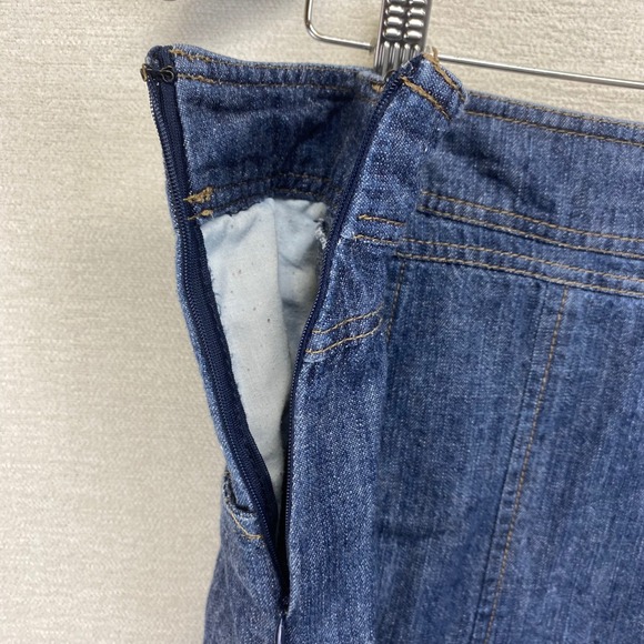 Vintage KHAKIS Women's Denim A-Line Skirt Blue Size 12 Pockets Zip Closure 90's - Picture 8 of 9